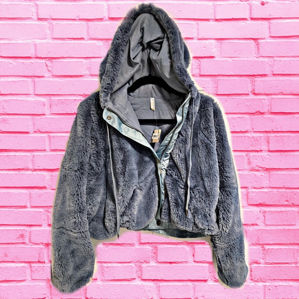 Free People NWT Faux Fur Hoodie